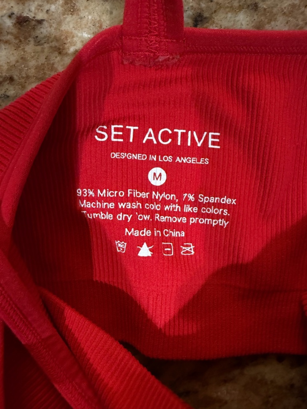 SET Active Red Ribbed Bra Tank - Picture 4 of 4